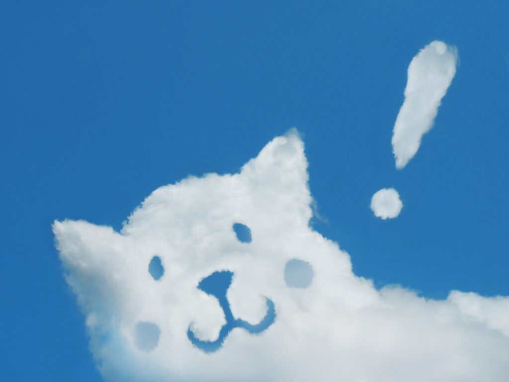 犬が驚いた様子をした雲のイメージ